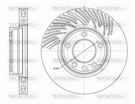 Диск гальмівний PORSCHE CAYENNE, VW TOUAREG, WOKING (D677310) Диск гальмівний PORSCHE CAYENNE, VW TOUAREG, WOKING (D677310)