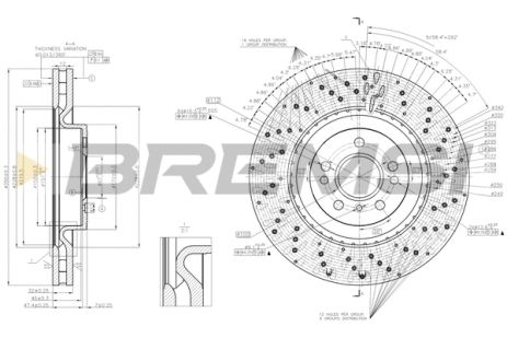 Диск гальмівний MERCEDES-BENZ GLE, BREMSI (CD8202V)