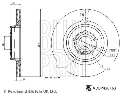 Диск гальмівний MERCEDES-BENZ GLE, BLUE PRINT (ADBP430163) Диск гальмівний MERCEDES-BENZ GLE, BLUE PRINT (ADBP430163)