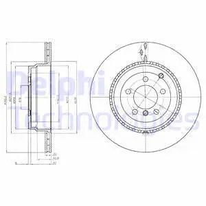 Диск тормозной LAND ROVER, DELPHI (BG9080C) Диск тормозной LAND ROVER, DELPHI (BG9080C)