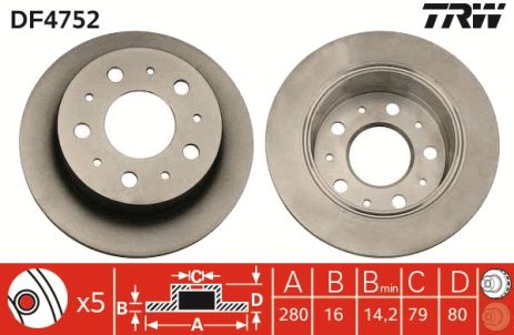 Диск тормозной CITROËN JUMPER, PEUGEOT BOXER, TRW (DF4752) Диск тормозной CITROËN JUMPER, PEUGEOT BOXER, TRW (DF4752)