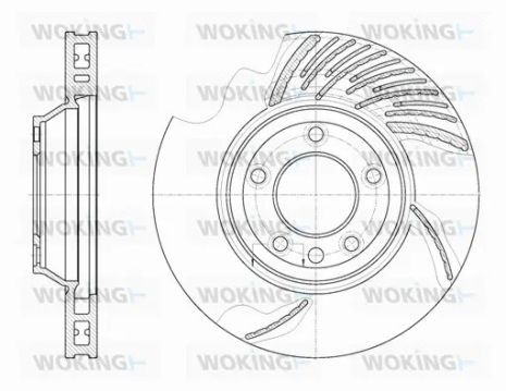 Диск гальмівний VW TOUAREG, AUDI Q7, WOKING (D676911) Диск гальмівний VW TOUAREG, AUDI Q7, WOKING (D676911)