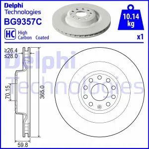Диск тормозной TESLA MODEL, DELPHI (BG9357C) Диск тормозной TESLA MODEL, DELPHI (BG9357C)