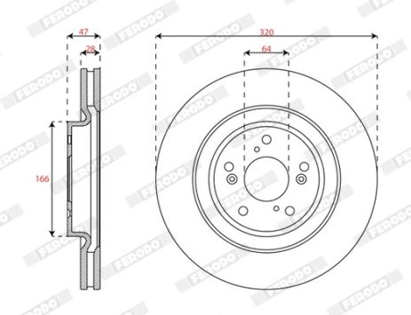 Диск гальмівний HONDA CR-V, FERODO (DDF3069C) Диск гальмівний HONDA CR-V, FERODO (DDF3069C)