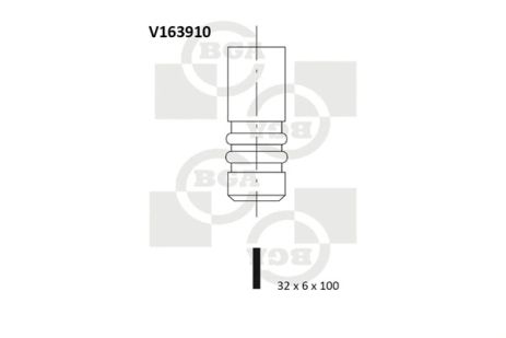 Впускной клапан, BMW 1, BGA (V163910) Впускной клапан, BMW 1, BGA (V163910)