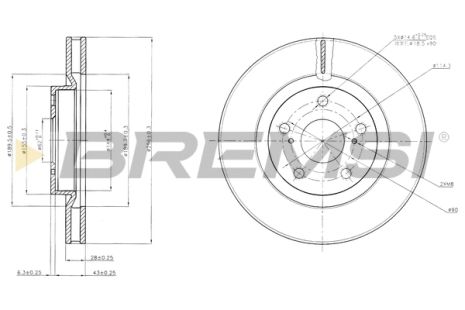 Диск гальмівний LEXUS ES, TOYOTA RAV, BREMSI (CD7646V) Диск гальмівний LEXUS ES, TOYOTA RAV, BREMSI (CD7646V)