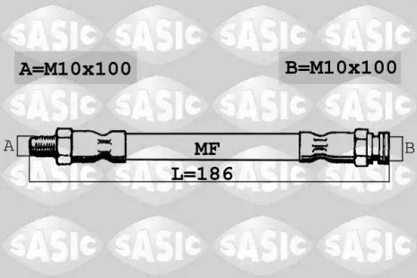Шланг Гальмівний задний, Sasic (SBH6311)