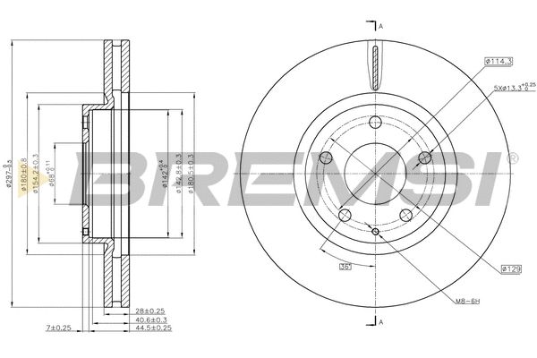 ΠΠΈΡΠΊ Π³Π°Π»ΡΠΌΡΠ²Π½ΠΈΠΉ MAZDA CX-5, BREMSI (CD8463V) ΠΠΈΡΠΊ Π³Π°Π»ΡΠΌΡΠ²Π½ΠΈΠΉ MAZDA CX-5, BREMSI (CD8463V)
