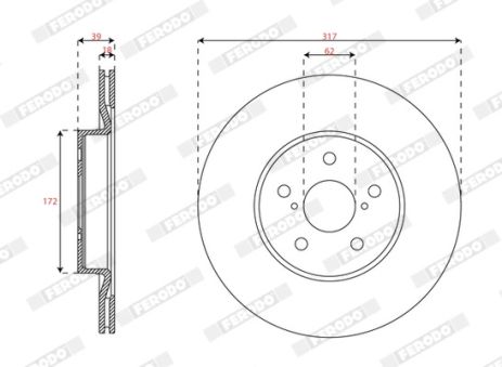 Диск тормозной LEXUS UX, TOYOTA RAV, FERODO (DDF3100C) Диск тормозной LEXUS UX, TOYOTA RAV, FERODO (DDF3100C)