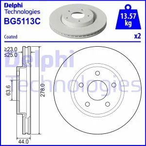 Диск гальмівний FORD PUMA, DELPHI (BG5113C) Диск гальмівний FORD PUMA, DELPHI (BG5113C)