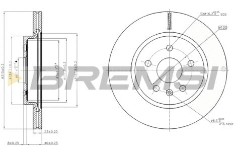 Диск гальмівний CHEVROLET MALIBU, VAUXHALL INSIGNIA, BREMSI (CD7805V) Диск гальмівний CHEVROLET MALIBU, VAUXHALL INSIGNIA, BREMSI (CD7805V)