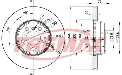 Диск тормозной LAND ROVER, FREMAX (BD2207) Диск тормозной LAND ROVER, FREMAX (BD2207)
