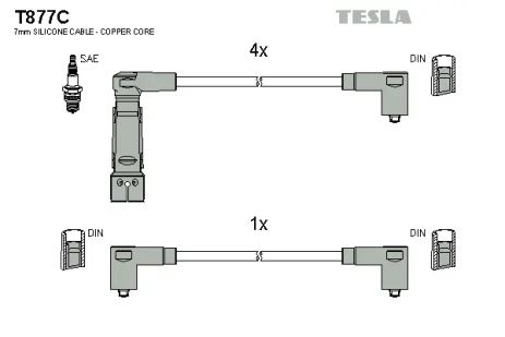 Комплект проводов зажигания, ALFA ROMEO, TESLA (T877C)