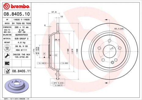 Диск тормозной MERCEDES-BENZ (FJDA), MERCEDES-BENZ VITO, BREMBO (08840511) Диск тормозной MERCEDES-BENZ (FJDA), MERCEDES-BENZ VITO, BREMBO (08840511)