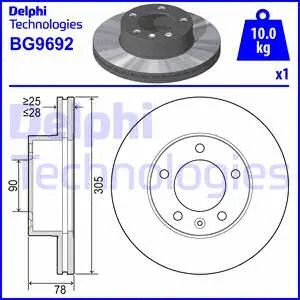 Диск тормозной NISSAN INTERSTAR, VAUXHALL MOVANO, DELPHI (BG9692) Диск тормозной NISSAN INTERSTAR, VAUXHALL MOVANO, DELPHI (BG9692)