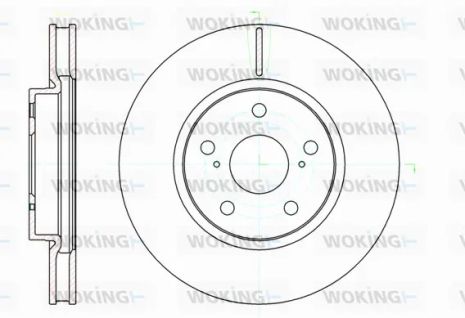 Диск тормозной TOYOTA CROWN, LEXUS IS, WOKING (D6107610)
