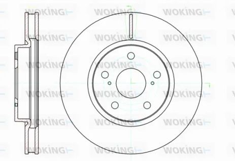 Диск тормозной TOYOTA CROWN, LEXUS IS, WOKING (D6107610) Диск тормозной TOYOTA CROWN, LEXUS IS, WOKING (D6107610)