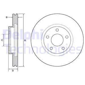 Диск гальмівний MAZDA CX-5, DELPHI (BG4562C)