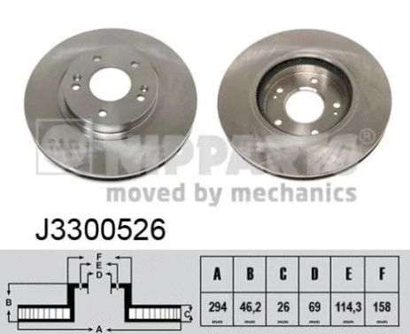 Диск тормозной HYUNDAI SANTA, NIPPARTS (J3300526) Диск тормозной HYUNDAI SANTA, NIPPARTS (J3300526)