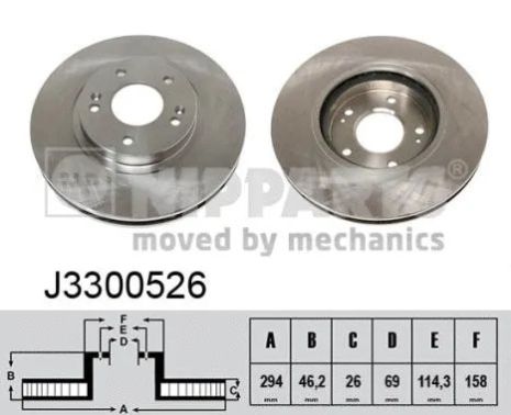 Диск тормозной HYUNDAI SANTA, NIPPARTS (J3300526)