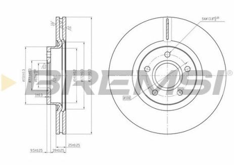 Диск тормозной LAND ROVER, VOLVO V50, BREMSI (CD7225V) Диск тормозной LAND ROVER, VOLVO V50, BREMSI (CD7225V)