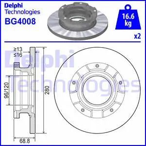 Диск гальмівний FORD TRANSIT, DELPHI (BG4008)