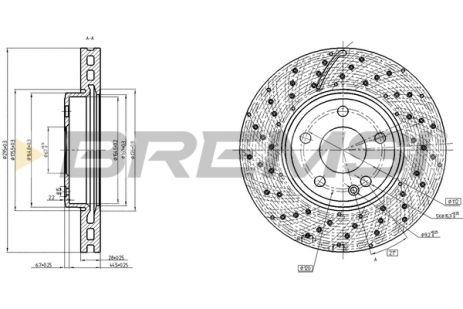 Диск тормозной MERCEDES-BENZ CLA, BREMSI (CD8464V) Диск тормозной MERCEDES-BENZ CLA, BREMSI (CD8464V)