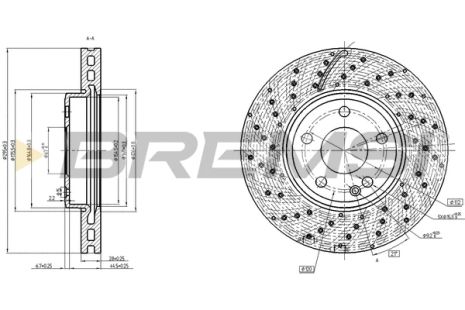 Диск тормозной MERCEDES-BENZ CLA, BREMSI (CD8464V)