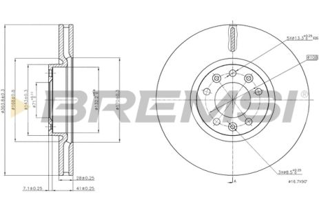 Диск гальмівний DS DS, OPEL GRANDLAND, BREMSI (CD8156V)