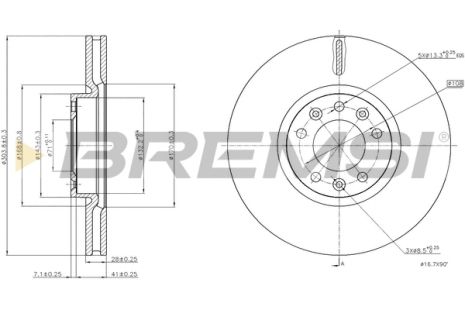 Диск тормозной DS DS, OPEL GRANDLAND, BREMSI (CD8156V)