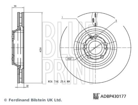 Диск тормозной BLUE PRINT (ADBP430177)