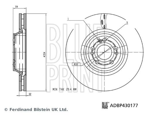 Диск тормозной BLUE PRINT (ADBP430177) Диск тормозной BLUE PRINT (ADBP430177)