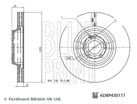 Диск тормозной BLUE PRINT (ADBP430177) Диск тормозной BLUE PRINT (ADBP430177)