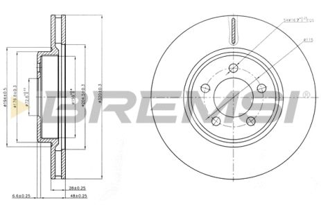 Диск тормозной CHRYSLER 300C, BREMSI (CD8065V) Диск тормозной CHRYSLER 300C, BREMSI (CD8065V)