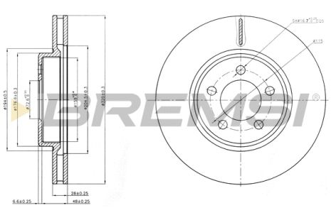 Диск тормозной CHRYSLER 300C, BREMSI (CD8065V) Диск тормозной CHRYSLER 300C, BREMSI (CD8065V)