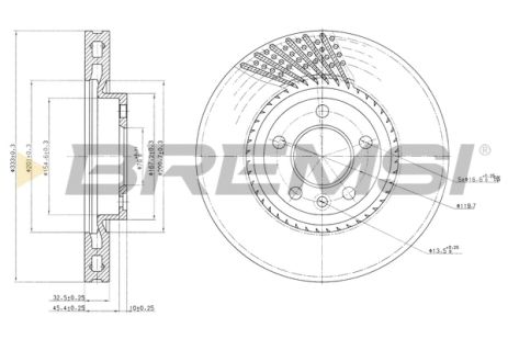 Диск тормозной VW MULTIVAN, BREMSI (CD7254V)