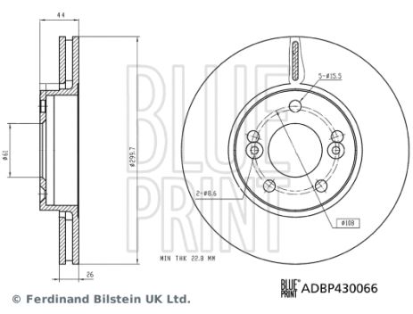 Диск гальмівний RENAULT SCÉNIC, BLUE PRINT (ADBP430066)