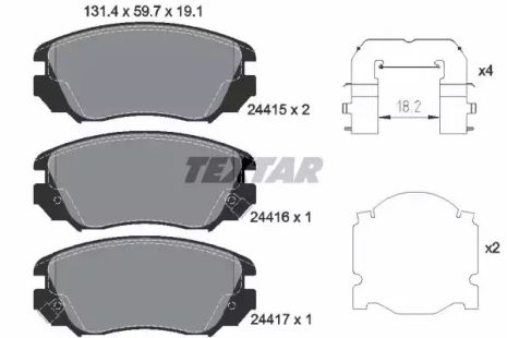 2441501 TEXTAR Гальмівні колодки до дисків 2441501 TEXTAR Гальмівні колодки до дисків