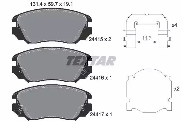 2441501 TEXTAR Гальмівні колодки до дисків 2441501 TEXTAR Гальмівні колодки до дисків