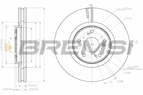 Диск тормозной HONDA ACCORD, BREMSI (CD7777V)