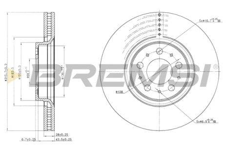 Диск тормозной VOLVO XC90, BREMSI (CD7426V)