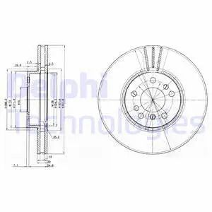 Диск тормозной BMW X3, DELPHI (BG3628)