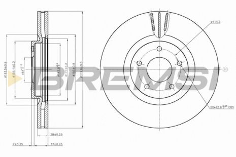 Диск тормозной OPEL INSIGNIA, RENAULT KOLEOS, BREMSI (CD7724V) Диск тормозной OPEL INSIGNIA, RENAULT KOLEOS, BREMSI (CD7724V)