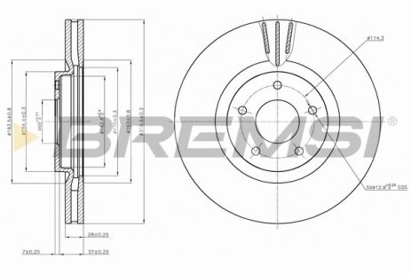 Диск тормозной OPEL INSIGNIA, RENAULT KOLEOS, BREMSI (CD7724V)
