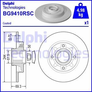 Диск тормозной VAUXHALL CROSSLAND, OPEL CROSSLAND, DELPHI (BG9410RSC) Диск тормозной VAUXHALL CROSSLAND, OPEL CROSSLAND, DELPHI (BG9410RSC)