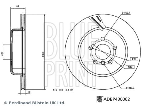 Диск тормозной TOYOTA SUPRA, BMW 4, BLUE PRINT (ADBP430062) Диск тормозной TOYOTA SUPRA, BMW 4, BLUE PRINT (ADBP430062)