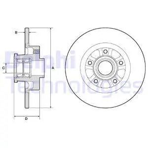 Диск тормозной NISSAN PRIMASTAR, FIAT TALENTO, DELPHI (BG9190RSC)