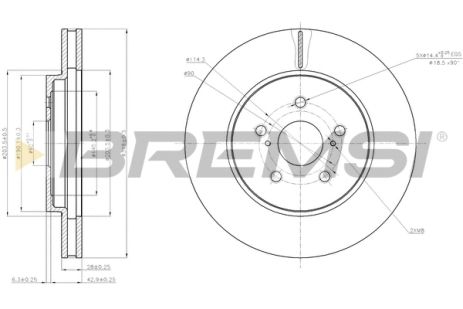 Диск гальмівний LEXUS RX, TOYOTA HARRIER, BREMSI (CD7544V)