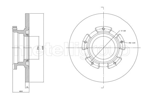 Диск гальмівний FORD TRANSIT, CIFAM (8001753C) Диск гальмівний FORD TRANSIT, CIFAM (8001753C)