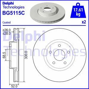 Диск тормозной FORD MONDEO, DELPHI (BG5115C) Диск тормозной FORD MONDEO, DELPHI (BG5115C)